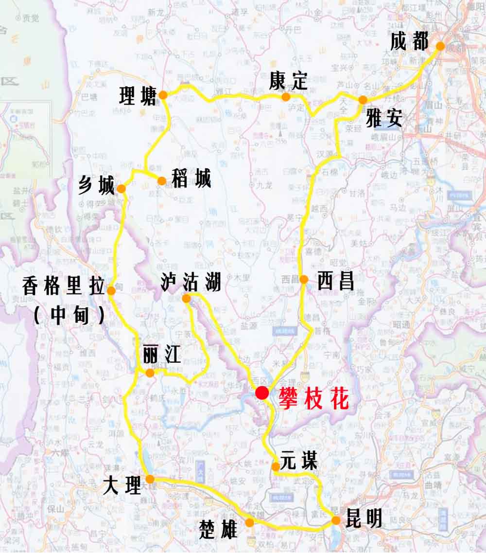 大香格里拉旅游線路圖